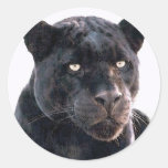 Jaguar noir autocollant rond