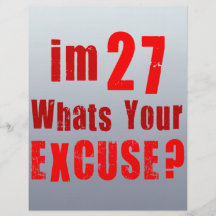 J'ai 27 ans, ce qui est votre excuse ? Anniversair Prospectus Avec Motif