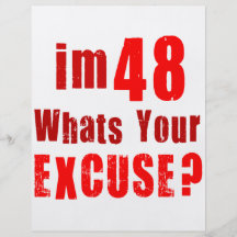J'ai 48 ans, ce qui est votre excuse ? Anniversair Prospectus Personnalisés