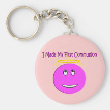 J'ai fait à ma première communion le grand smiley  porte-clef