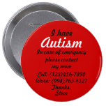 J'ai le bouton d'autisme badges avec agrafe