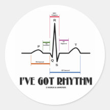 J'ai le rythme (ECG/EKG - le contour de ruelle d'O Autocollants