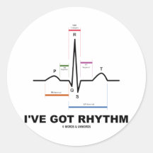 J'ai le rythme (ECG - le battement de coeur d'ECG) Autocollants Ronds