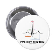 J'ai le rythme (ECG - le battement de coeur d'ECG) Badges Avec Agrafe