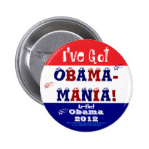 J'ai OBAMA-MANIA ! Le patriote RÉÉLISENT OBAMA 201 Badges Avec Agrafe