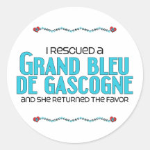 J'ai secouru Grand Bleu de Gascogne (le chien feme Autocollant Rond