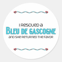 J'ai secouru un Bleu de Gascogne (le chien femelle Autocollants Ronds