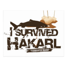 J'ai survécu à la carte postale de Hákarl