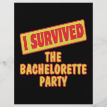 J'AI SURVÉCU À LA PARTIE DE BACHELORETTE PROSPECTUS EN COULEUR