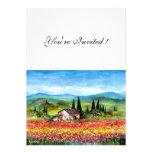 JAILLISSEZ EN TOSCANE, bleu jaune rose rouge lumin Invitations Personnalisées