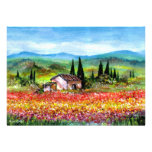 JAILLISSEZ EN TOSCANE, bleu jaune rose rouge lumin Invitation Personnalisée