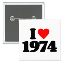 J'AIME 1974 PIN'S AVEC AGRAFE