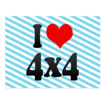 J'aime 4x4 carte postale