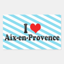 J'aime Aix-en-Provence, France Autocollant Rectangulaire