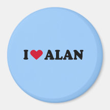 J'AIME ALAN MAGNETS POUR RÉFRIGÉRATEUR