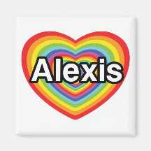 J'aime Alexis, coeur d'arc-en-ciel Aimants Pour Réfrigérateur