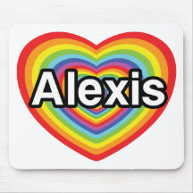 J'aime Alexis, coeur d'arc-en-ciel Tapis De Souris