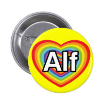J'aime Alf, coeur d'arc-en-ciel Badges
