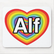 J'aime Alf, coeur d'arc-en-ciel Tapis De Souris