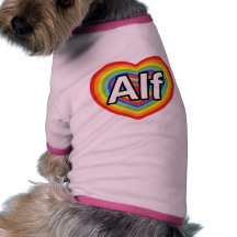 J'aime Alf, coeur d'arc-en-ciel T-shirts Pour Chien