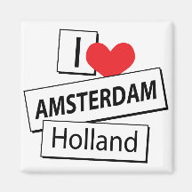 J'aime Amsterdam Hollande Aimants