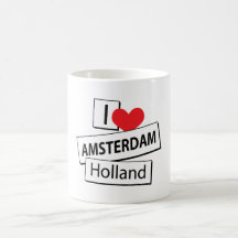 J'aime Amsterdam Hollande Mugs À Café
