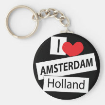 J'aime Amsterdam Hollande Porte-clé