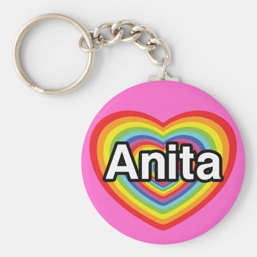 J'aime Anita, coeur d'arc-en-ciel Porte-clefs