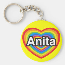 J'aime Anita. Je t'aime Anita. Coeur Porte-clef