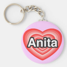 J'aime Anita. Je t'aime Anita. Coeur Porte-clef