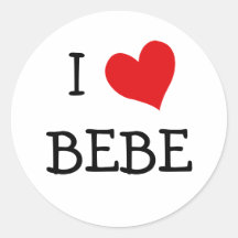 J'aime Bebe Autocollants Ronds