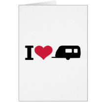 J'aime camper - caravane cartes de vœux