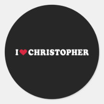 J'AIME CHRISTOPHER AUTOCOLLANTS RONDS