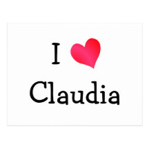 J'aime Claudia Cartes Postales