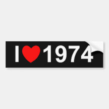 J'aime (coeur) 1974 adhésifs pour voiture