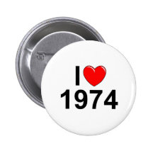J'aime (coeur) 1974 badge