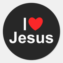 J'aime (coeur) Jésus Autocollants