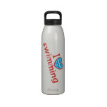 J'aime (coeur) la natation bouteille d'eau