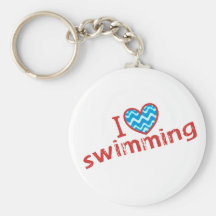 J'aime (coeur) la natation porte-clef