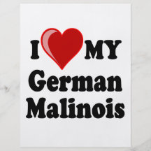 J'aime (coeur) ma carte allemande de chien de Mali Prospectus Personnalisés