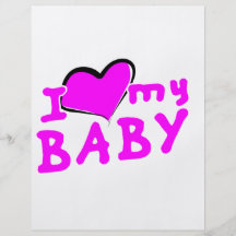 J'aime (coeur) mon bébé ! (fille) tract customisé