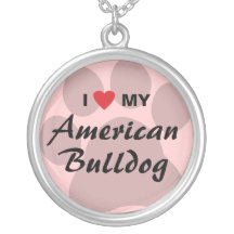 J'aime (coeur) mon bouledogue américain pendentif personnalisé