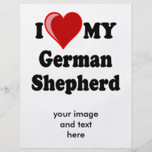 J'aime (coeur) mon chien de berger allemand prospectus en couleur