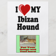 J'aime (coeur) mon chien de chasse d'Ibizan Prospectus Avec Motif