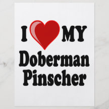 J'aime (coeur) mon chien de Pinscher de dobermann Tract