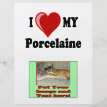 J'aime (coeur) mon chien de Porcelaine Prospectus En Couleur