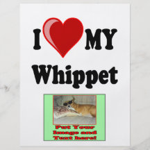 J'aime (coeur) mon chien de whippet prospectus