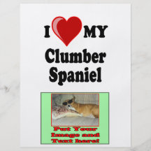 J'aime (coeur) mon chien d'épagneul de Clumber Prospectus Customisé