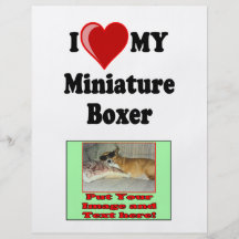 J'aime (coeur) mon chien miniature de boxeur prospectus