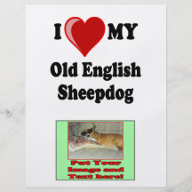 J'aime (coeur) mon vieux chien anglais de chien de prospectus